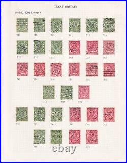 GB3220 Great Britain 1910-36 used collection with 1911-12 Downey Heads ½d Green