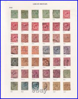 GB3220 Great Britain 1910-36 used collection with 1911-12 Downey Heads ½d Green