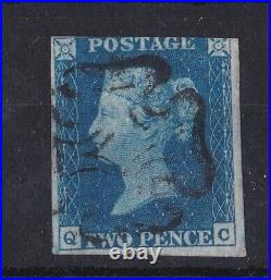 GB849 Great Britain 1840 2d Deep Blue SG Spec. D57 lettered Q-C, superb colour
