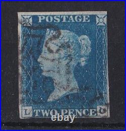 GB850 Great Britain 1840 2d Blue SG 5 lettered L-O, attractive fault free