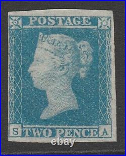 GREAT BRITAIN 1841 QV 2d violet-blue, variety strong ivory head. Cat £28,000