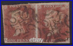 GREAT BRITAIN 1841 QV London MX 12 on 1d RED Pair SG 8w FU Cv £700 E3306