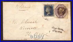 GREAT BRITAIN 1854, Scott No. 7 and 10 on cover