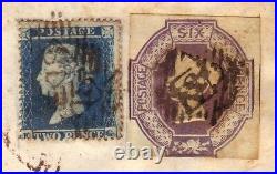 GREAT BRITAIN 1854, Scott No. 7 and 10 on cover