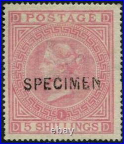 GREAT BRITAIN 1867 5/-'ROSE' SPECIMEN MNG SG126 Cv £1000+ A9671