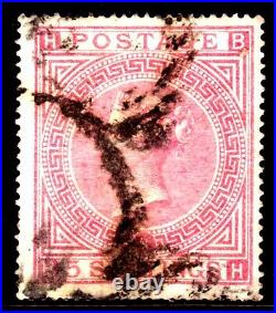 GREAT BRITAIN #57a 5sh PALE ROSE, 1867 QV PLATE-2, USED