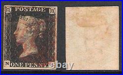 GREAT BRITAIN QV 1d PENNY BLACK PLATE 6 (JF-F)