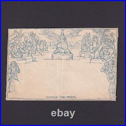 GREAT BRITAIN, SG# ME4, CV £450, Mulready envelope, 2d blue, QV, Unused