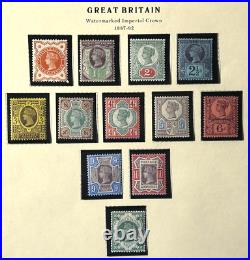 GREAT BRITAIN Sc#111-122+#125-126 1887-90 Q. Victoria Mint VLH mark OG VF (LB)