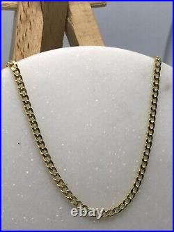 Genuine 9ct Yellow Gold 2.2mm Curb Chain Necklace 375 Stamp Uk Hallmarked New