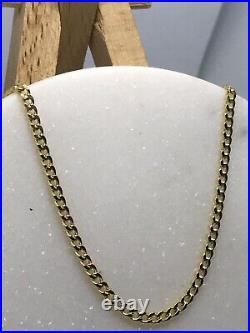 Genuine 9ct Yellow Gold 2.2mm Curb Chain Necklace 375 Stamp Uk Hallmarked New