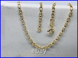 Genuine 9ct Yellow Gold 2mm Belcher Chain Necklace Necklet 16 to 24 375 stamp