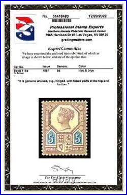 Gr. Britain Scott #118a SG207 5d QV Stamp. Mint OGH. Type I. PSE Cert. CV $825