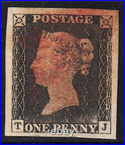Gran Bretagna 1840 One Penny Black Plate 1a Lett. Tj Superb Grey Black