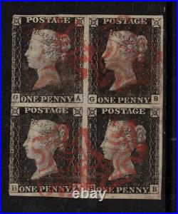 Great Britain #1 (SG Specialized #AS14k) Used Block Rarity With Certificate