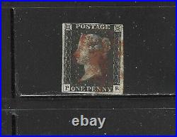 Great Britain 1 Used 1840 Queen Victoria Red Cancel