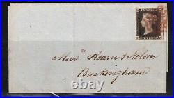 Great Britain #1 Used Fine On Cover Plate 1c 27 Nov 1840