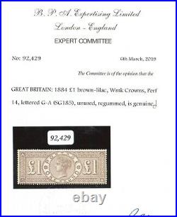 Great Britain #110 (SG #185) Mint Fine With Certificate