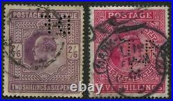 Great Britain #139a, 140 Used DF, TR/Co Perfins