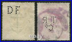 Great Britain #139a, 140 Used DF, TR/Co Perfins