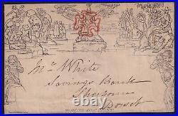 Great Britain 1840 1d Mulready Cover Maltese Cross London to Dorset May Date