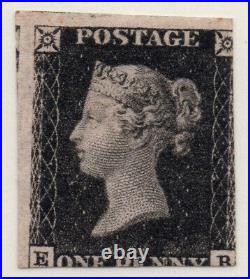 Great Britain 1840 SG 1 Mi 1 SC 1 YT 1 Plate 4 Penny Black Queen Victoria Mint