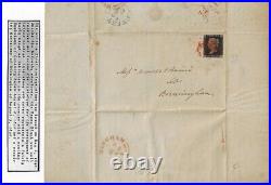 Great Britain 1840 Scott 1 in cover, august 8, world's first stamp EBGB005