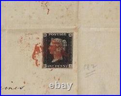 Great Britain 1840 Scott 1 in cover, august 8, world's first stamp EBGB005