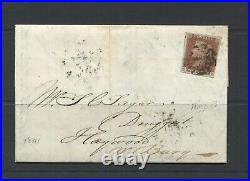 Great Britain 1841 1d Red Brown Imperf Plate 13 On Cover(entire) Scarce