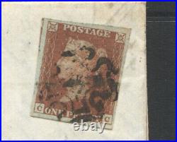 Great Britain 1841 1d Red Brown Imperf Plate 13 On Cover(entire) Scarce