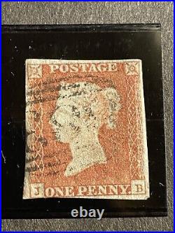 Great Britain 1841 Penny Red One Penny Blue Two Pence Set Of Stamps In Frame