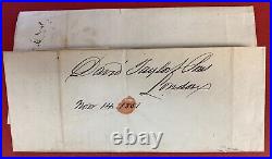 Great Britain, 1851 Stampless Cover/Letter, to Philadelphia, 5 Postal Markings