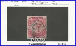 Great Britain, 1854-1884, Scott #10a, 28, 43, 58, 66, 68 pl18 &19, 99, 108, used