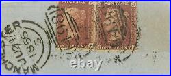 Great Britain 1855 Scott #20 used singles on letter