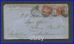 Great Britain 1868 Cover Bearing 10d +1d =11d Rate To Melbourne, Australia