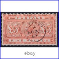 Great Britain 1882 5 Pound Red Orange Used Certified