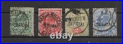 Great Britain 1902 KEVII OW OFFICIALS Gibbons#O36-O39 Used/Fine Used