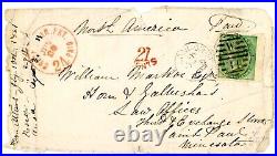 Great Britain 28 on July 9, 1857 Transatlantic Cover London to St Paul, MN