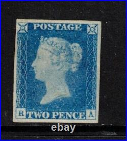 Great Britain #2a (SG #6) Extra Fine Mint Gem Rare Pale Blue Shade Plate 1