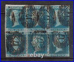 Great Britain #4 (SG #14) Used Reconstructed Block Of Six From Two Strips Of 3