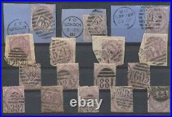 Great Britain #88 Used, Lot of 16, Different Numeral Cancels