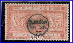 Great Britain #93 Extra Fine Used With Ideal Glasgow MR 25 1895 CDS Cancel