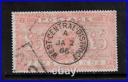 Great Britain #93 (SG #137) Used Fine+ With Ideal Jan 2 1886 West Central CDS