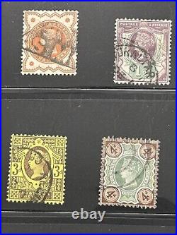 Great Britain Early 20 Used Stamps Cat. $1024.00