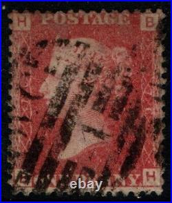 Great Britain GB 1858 1d red plate 176 SG43, 44 Used Numeral 4 see note please