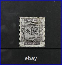 Great Britain GB Scott # 96A Bluish Paper VF Used Bends UR UK Stamp Cat $1750