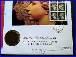 Great Britain GB UK THE WORLD'S FIRST COPPER PENNY COIN & PENNY BLACK Cover