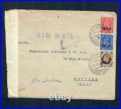Great Britain MEF Overprint Censor Cover 1943 Eritrea Hard to Find on Cover CV++