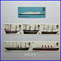 Great Britain Mnh Boats Ships Stamps Lot Queen Elizabeth II
