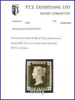 Great Britain #O1 (SG #V1) Very Fine Mint Unused (No Gum) With Certificate